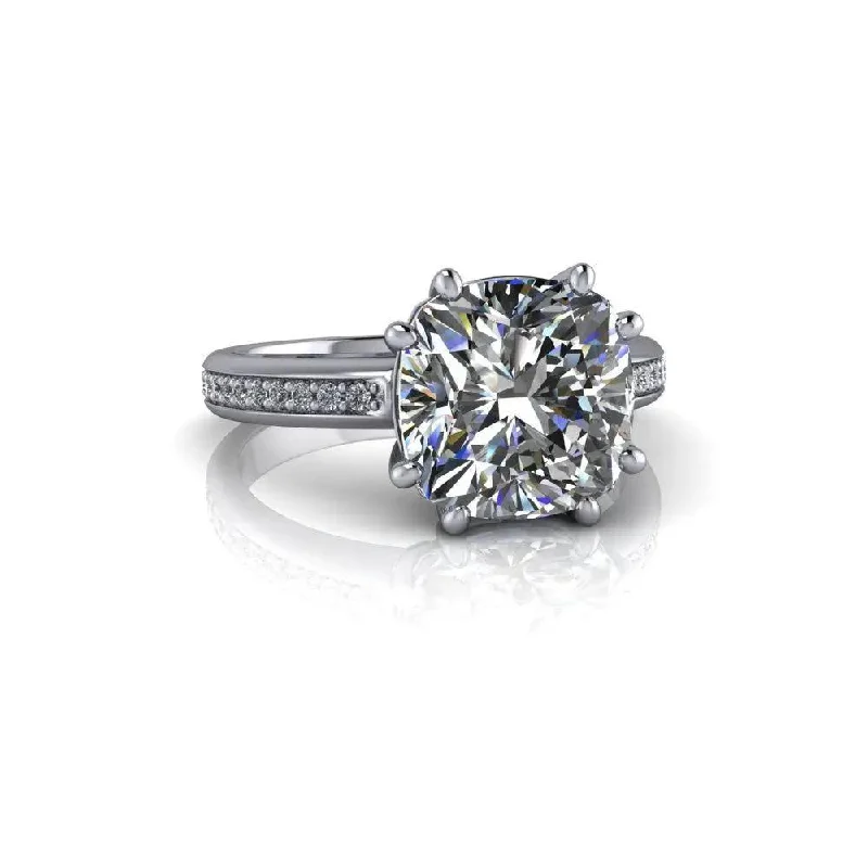 platinum solitaire engagement rings for women -Lorraine No. 1 Moissanite Ring