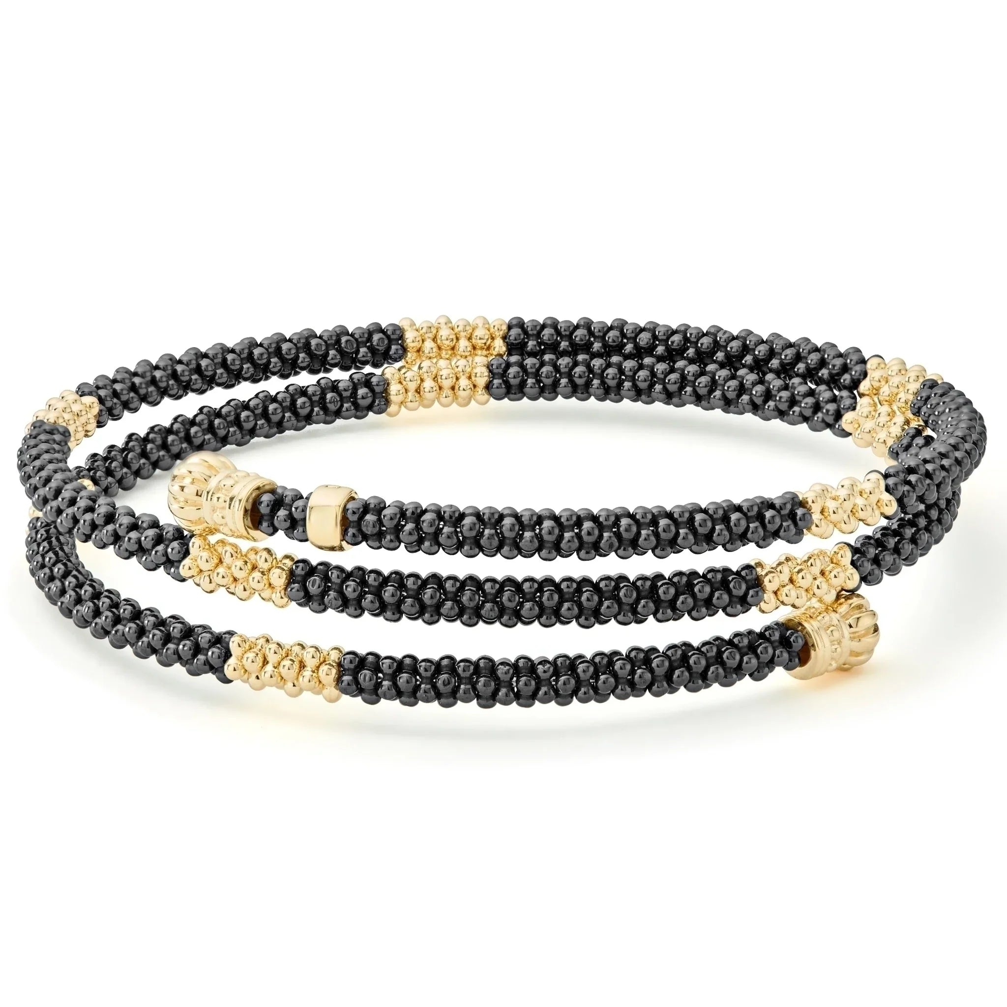 vintage bracelets for women -18K Gold Small Station Ceramic Wrap Bracelet