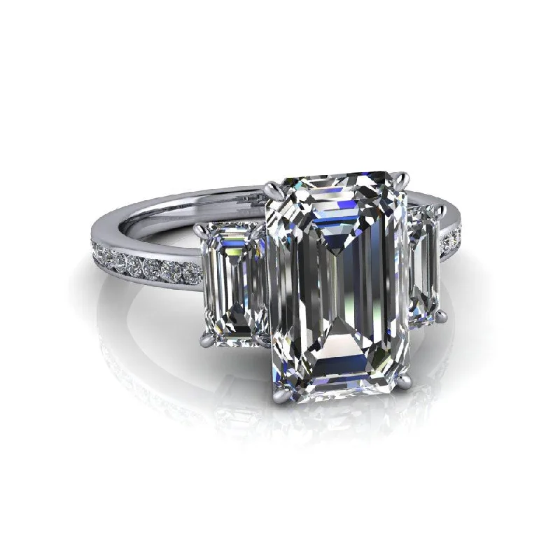 radiant cut engagement rings for women -Darcy No. 2 Moissanite Ring