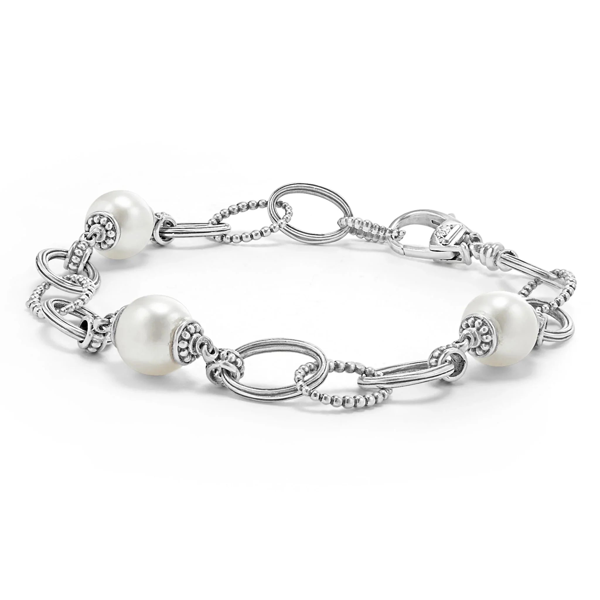 stretchy bangles for women -Caviar Pearl Link Bracelet