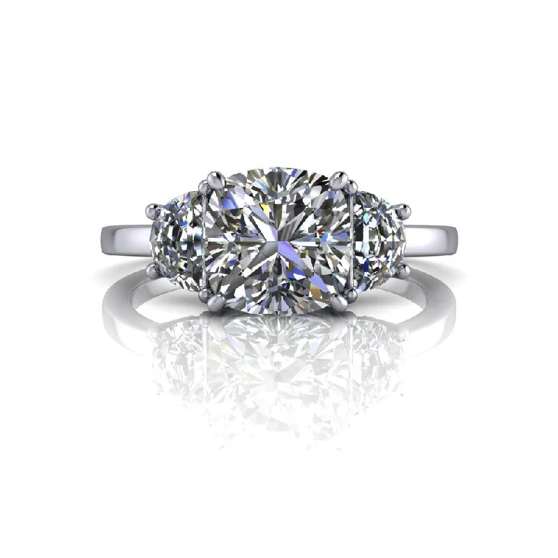 cushion cut engagement rings with halo for women -Brigitte No. 1 Moissanite Ring