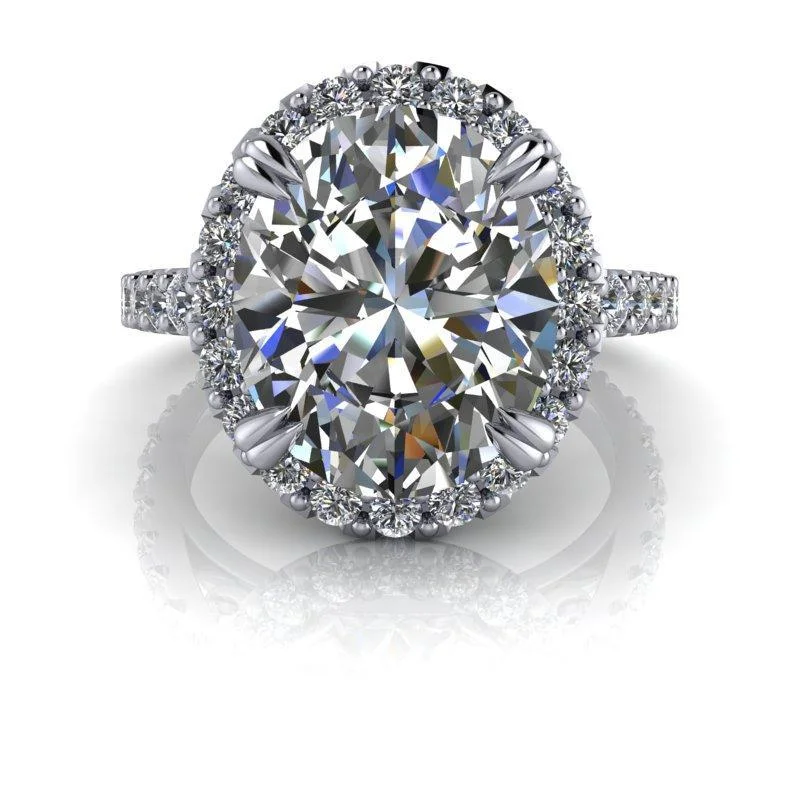 white gold engagement rings for women -Bessy No. 1 Moissanite Ring