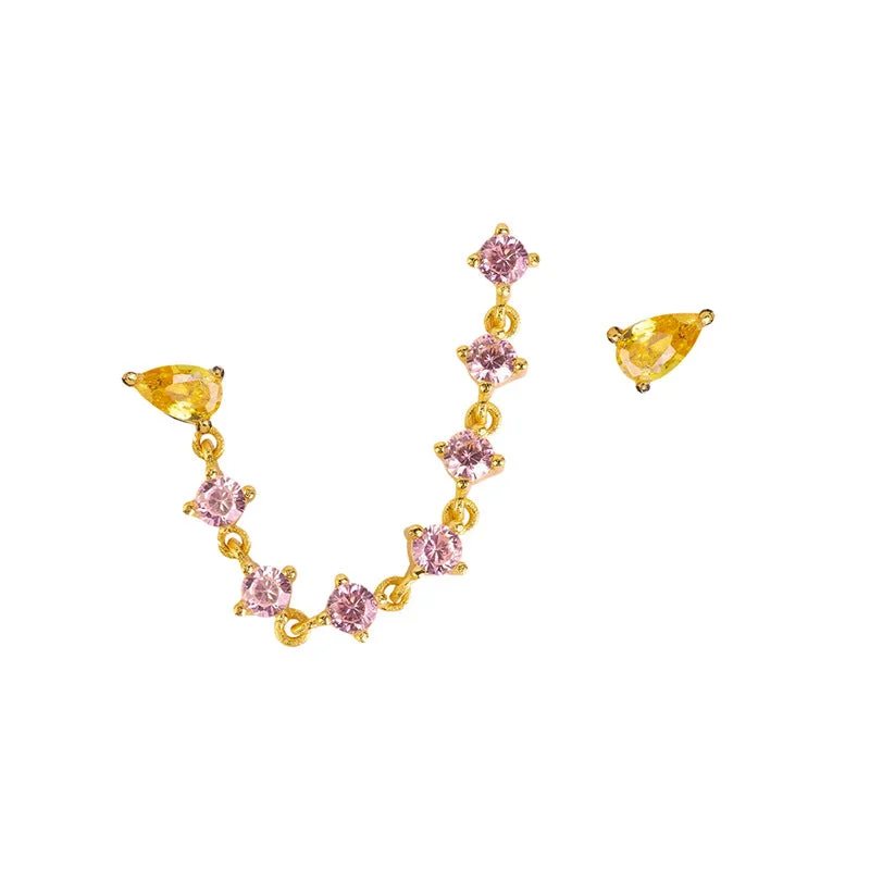 Golden-Ear Chain + Stud Earrings