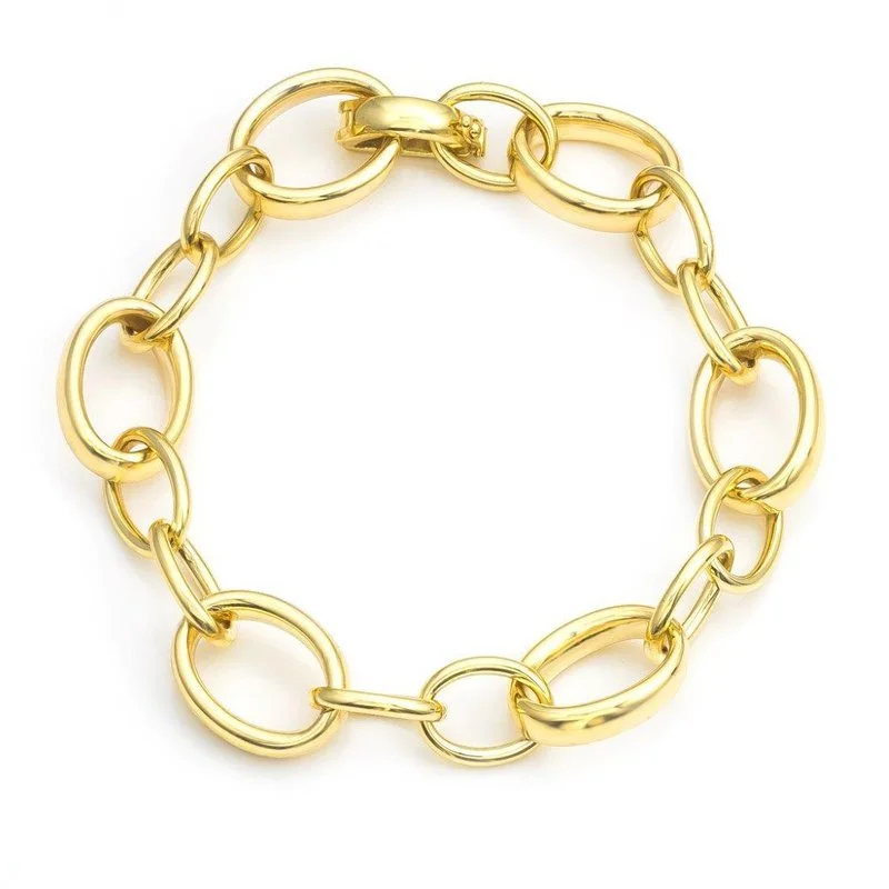 etched bracelets for women -Mixed-Link Everyday Gold Bracelet