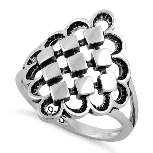 custom designed engagement rings for women -Sterling Silver Diamond Celtic Ring