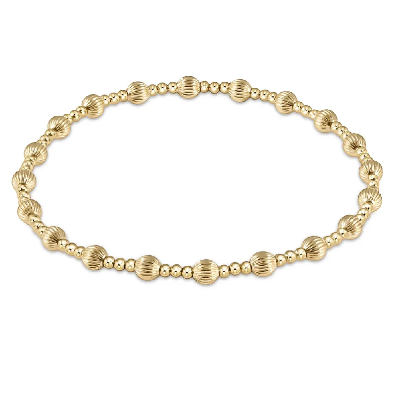 diamond bangles for women -enewton 7.25" extends Dignity Sincerity Pattern Gold Bead Bracelet - 4mm