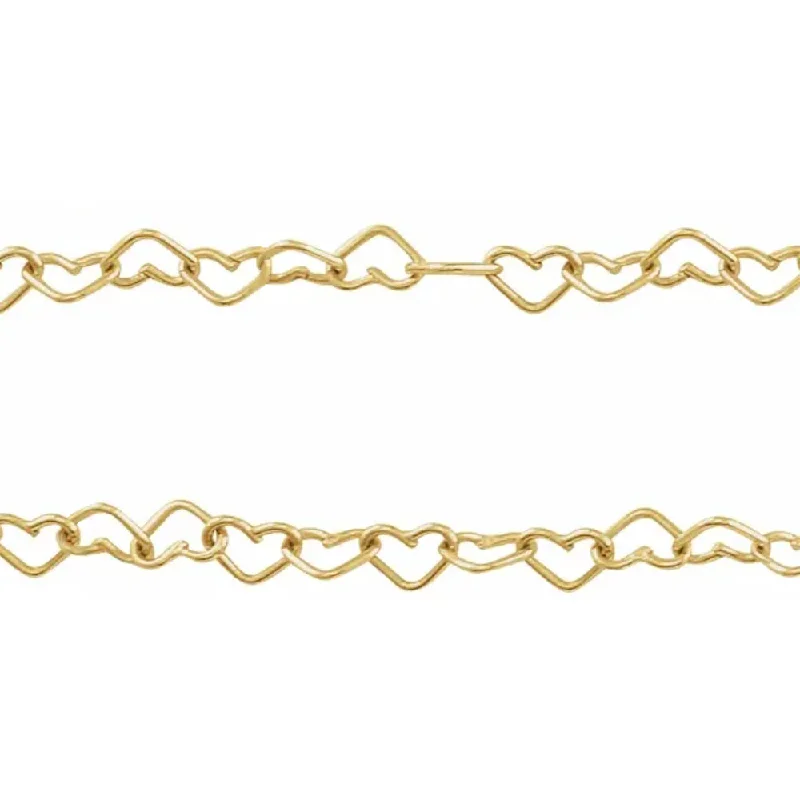 modern bracelets for women -Smyth Jewelers Linked 3.5mm Heart Cable Chain Welded Bracelet