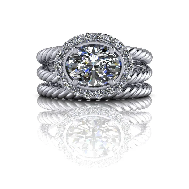 eco-friendly engagement rings for women -Paisley No. 2 Moissanite Ring