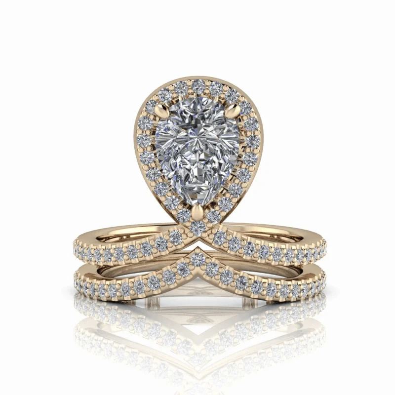 pear-shaped engagement rings for women -Hadley No. 1 Moissanite Ring