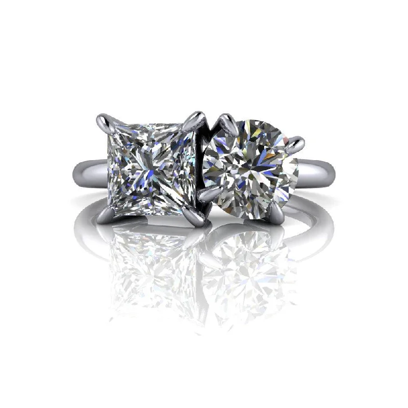 engagement rings with colored diamonds for women -MacKenzie No. 1 Moissanite Ring