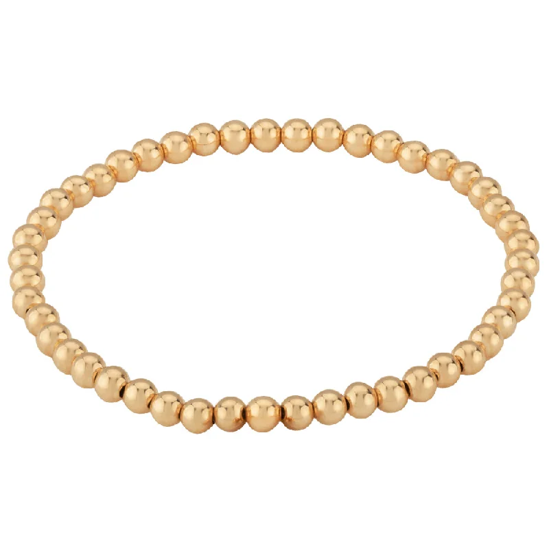 unique bracelets for women -14k Gold 4mm Bead Bracelet