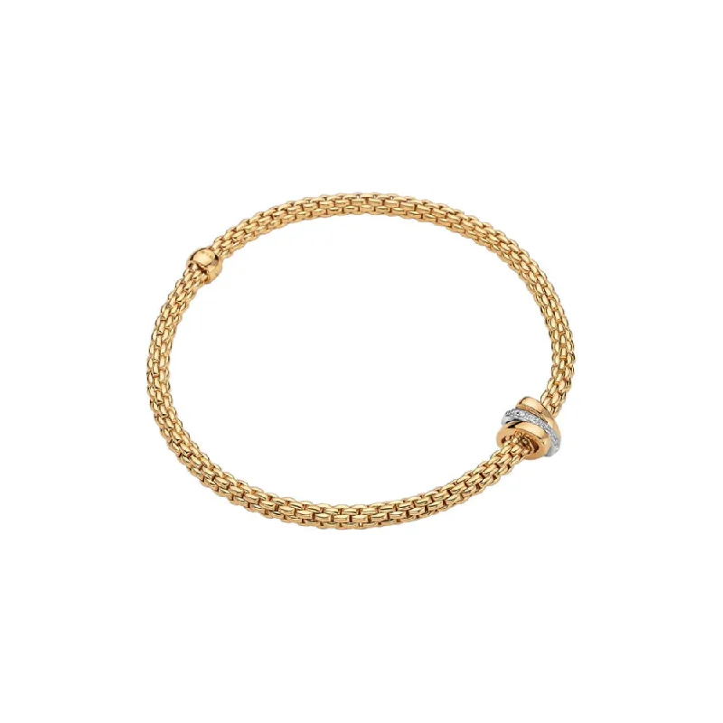 simple bracelets for women -Fope 18k Prima Flex'it Bracelet with Diamond