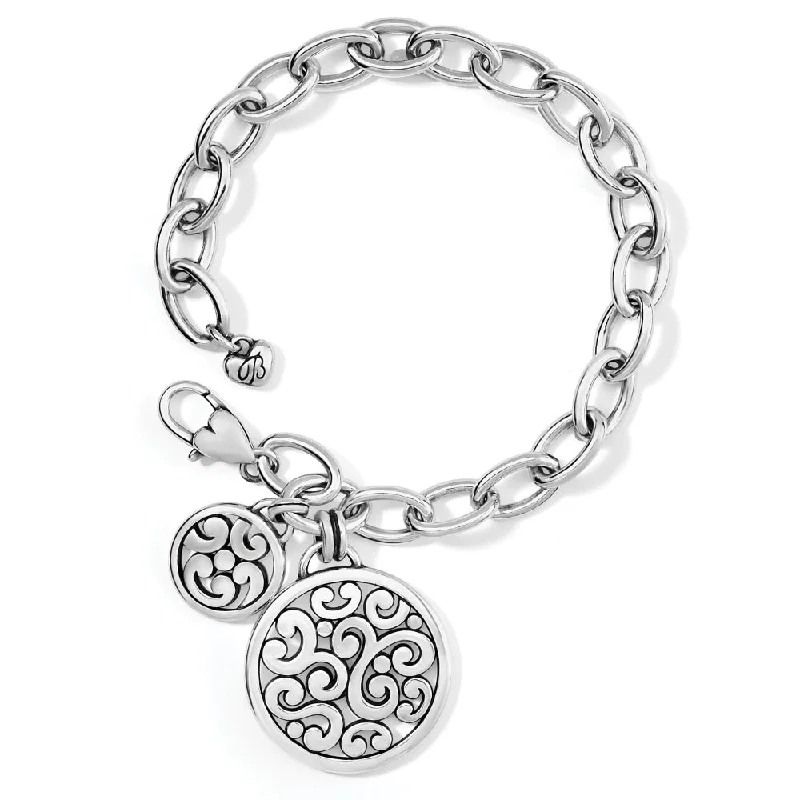 precious stone bracelets for women -Brighton Contempo Medallion Link Bracelet