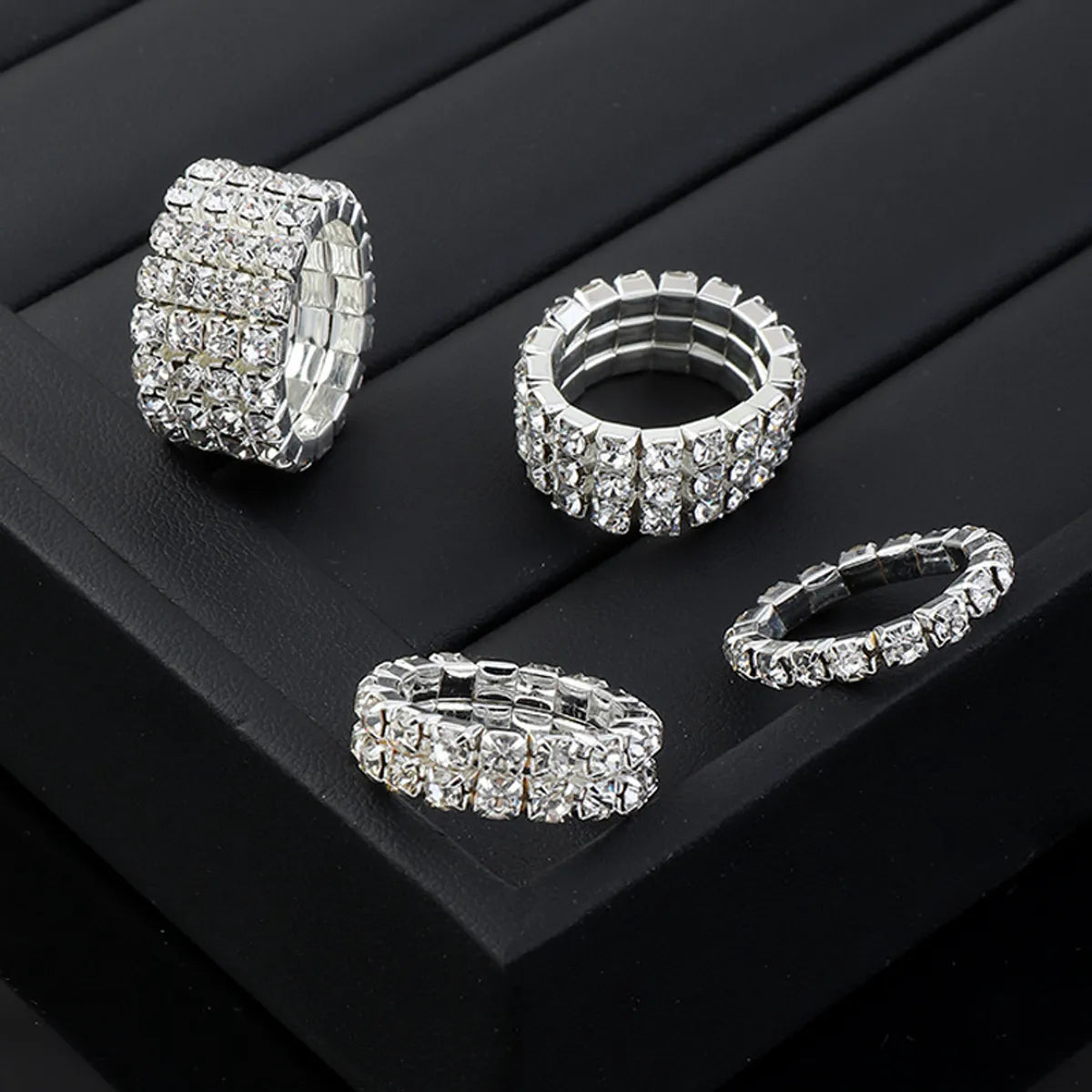 affordable engagement rings for women -Wholesale Multi-drain Diamond Elastic Ring