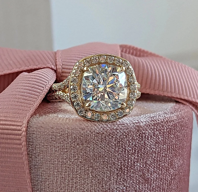 engagement rings with colored diamonds for women -Serenity No. 2 Moissanite Ring