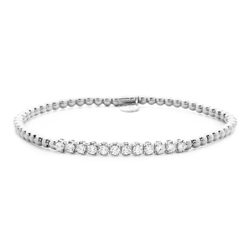 sparkling bracelets for women -0.59ctw, 18K White Gold Tresore Stretch Bracelet