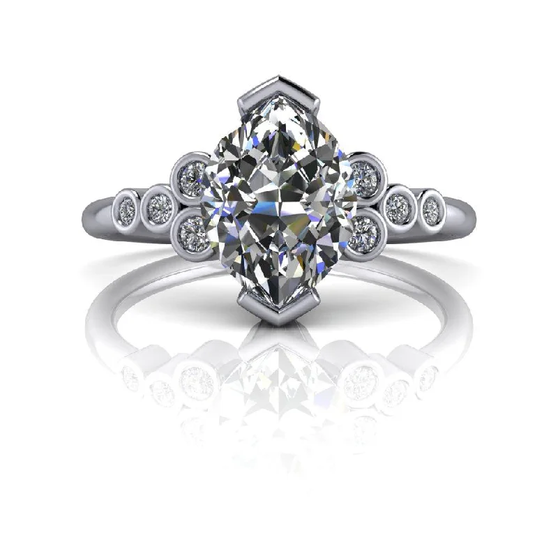 contemporary diamond engagement rings for women -Kathleen No. 1 Moissanite Ring