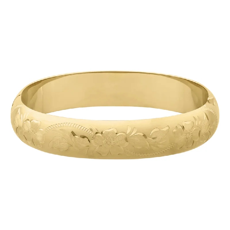 timeless bracelets for women -14k Gold Filled Engraved Bangle Bracelet