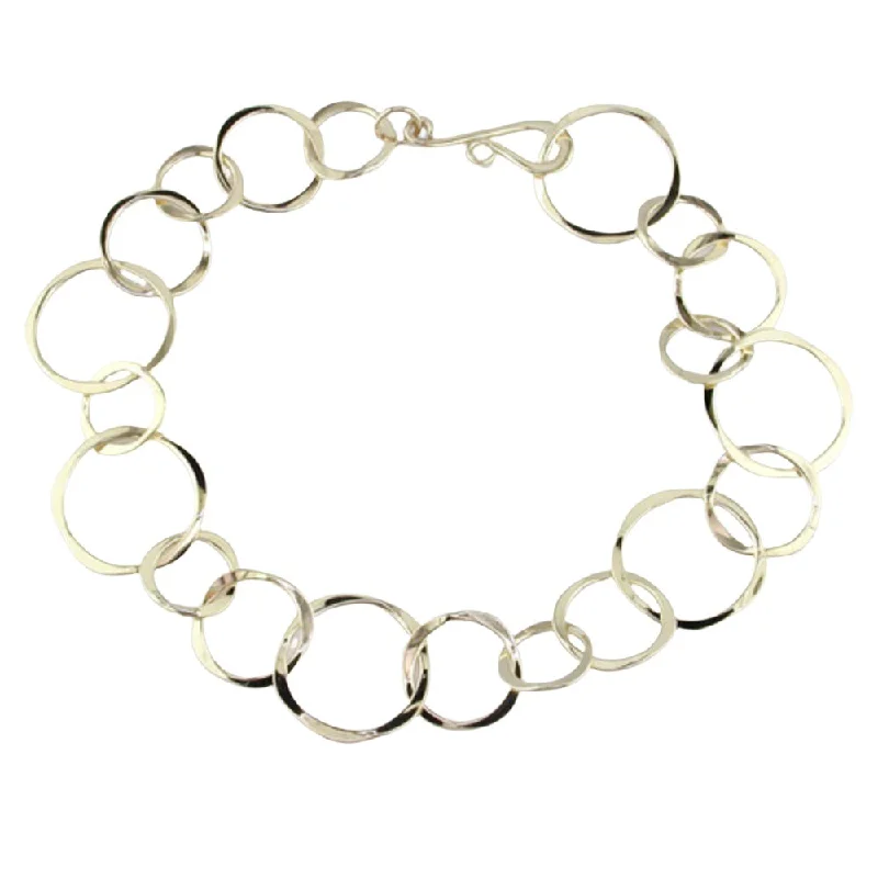 minimalist bangles for women -14k Gold Multi-Size Circle Link Bracelet