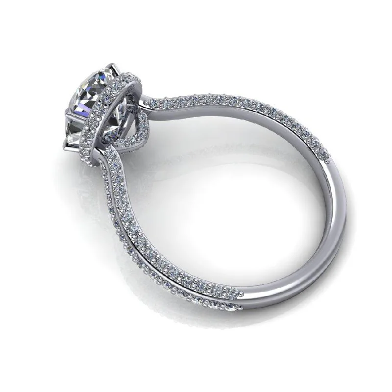 platinum diamond engagement rings for women -Lamaya No. 1 Moissanite Ring