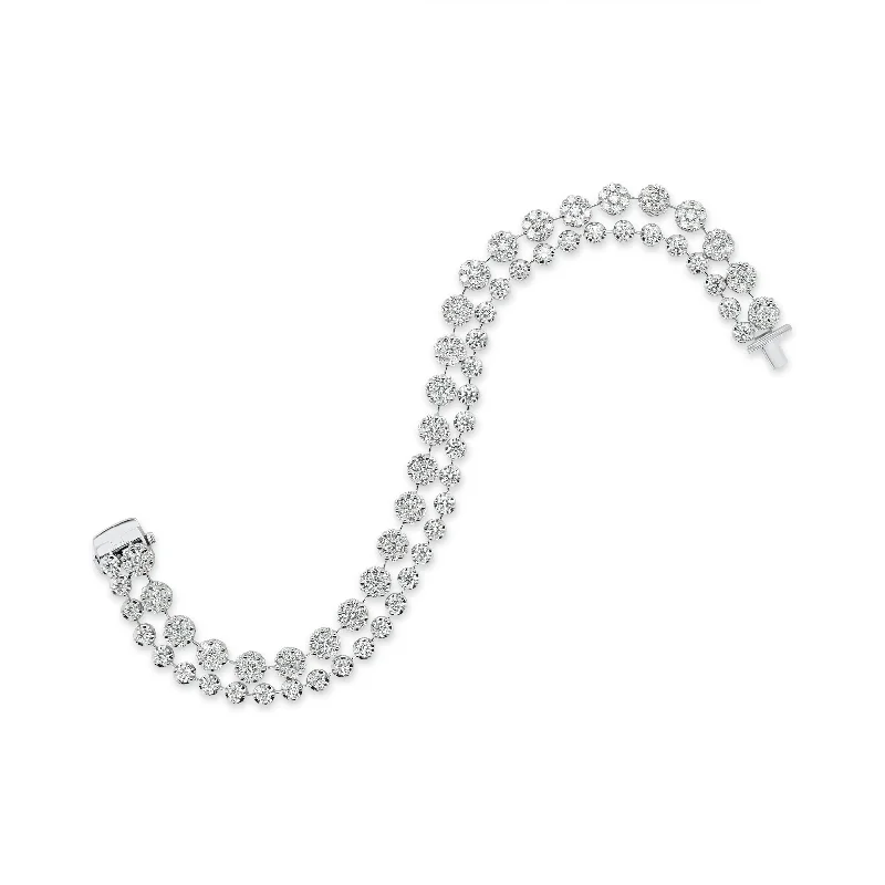 heart-shaped bracelets for women -6.60ctw Diamond Tennis Bracelet