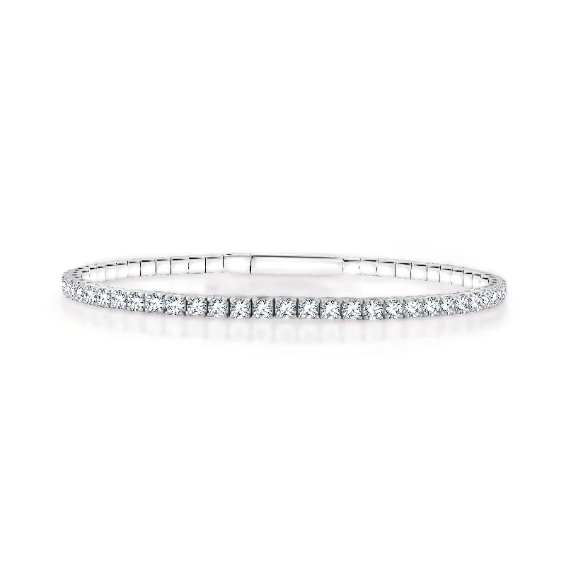 personalized bangles for women -Flexi Diamond Bangle Bracelet