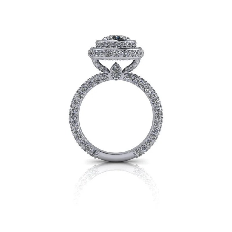 engagement rings with side stones for women -Harper No. 1 Moissanite Ring