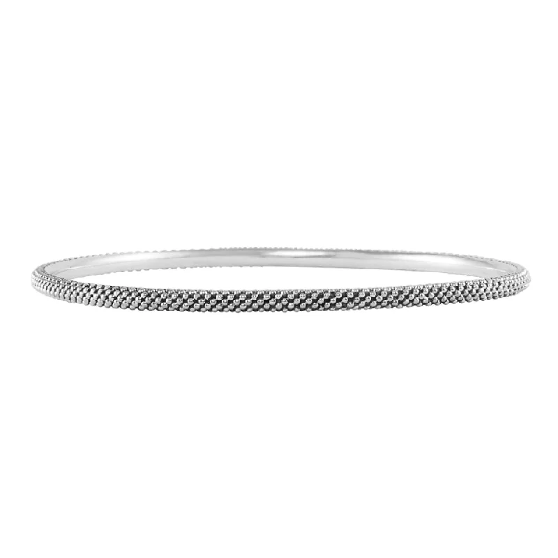 silver chain bracelets for women -Lagos Signature Caviar Beaded Bangle Bracelet