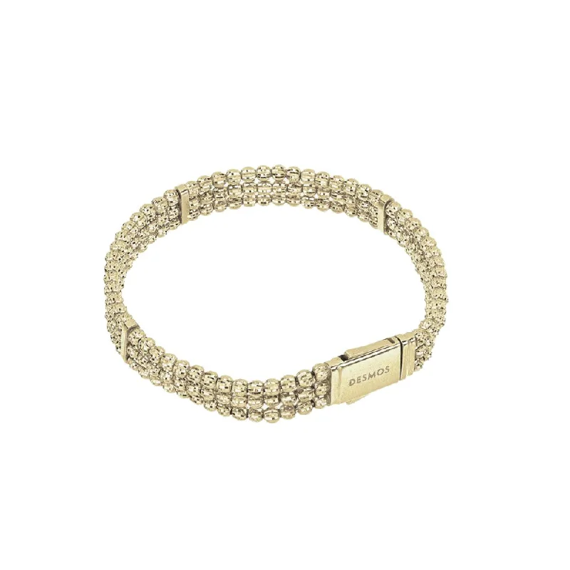 wire bangles for women -Desmos Crystal 3 Row Bracelet