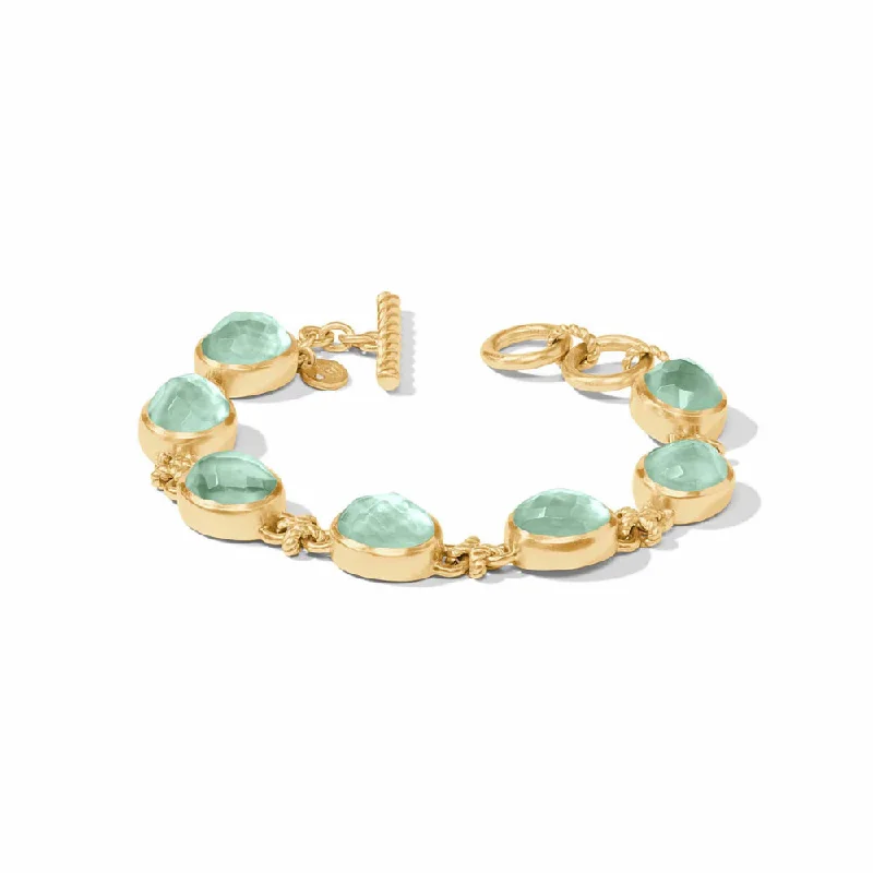 gemstone bangles for women -Julie Vos Nassau Demi Stone Link Bracelet