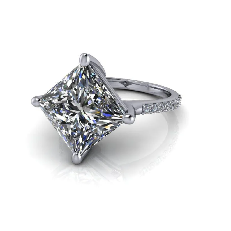 solitaire diamond engagement rings for women -Princess Star No. 2 Moissanite Ring