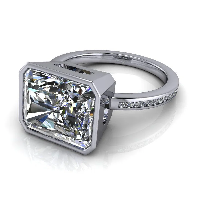 white gold engagement rings for women -Erica No. 2 Moissanite Ring