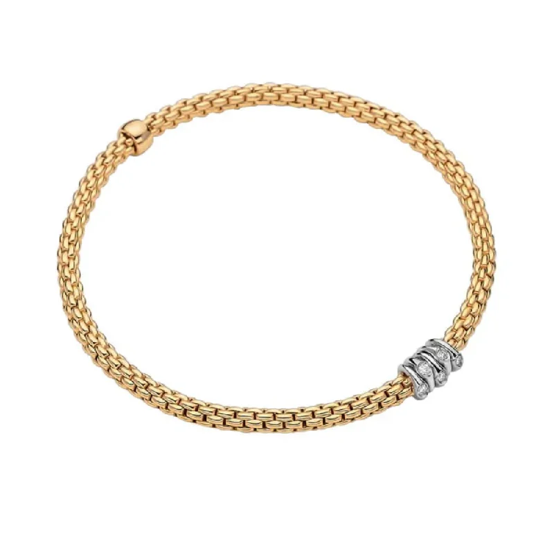 stretch bracelets for women -Fope 18k Prima Flex'it Bracelet with Diamonds