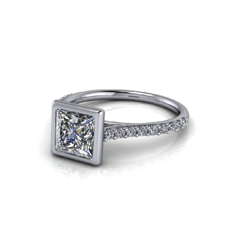 cushion cut halo engagement rings for women -Norah No. 1 Moissanite Ring