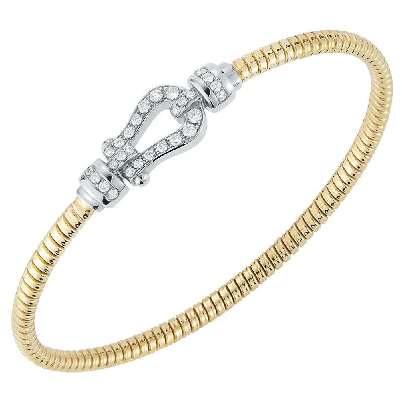 friendship bracelets for women -Gold and Diamond Bangle Bracelet