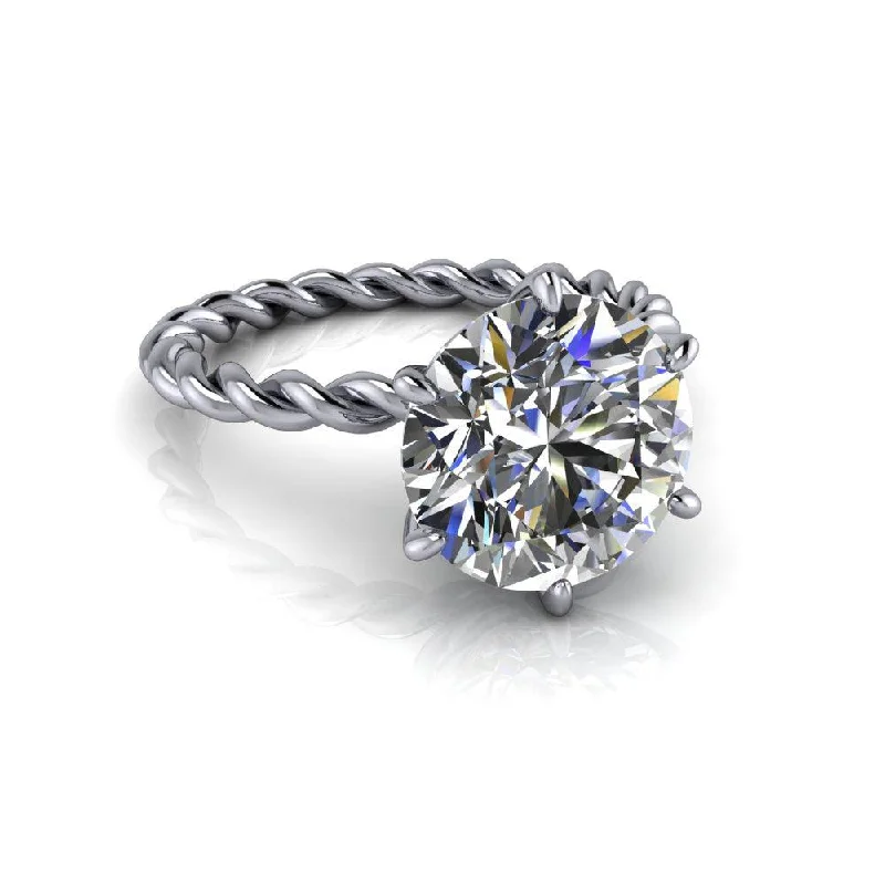 gold engagement rings for women -Millie No. 1 Moissanite Ring