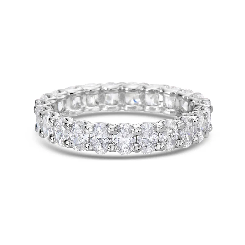 radiant cut engagement rings for women -Oval Shape Diamond Eternity Ring Band (2.00 ct.) in Platinum