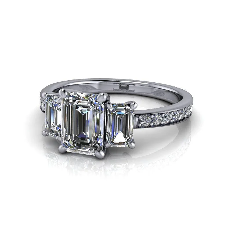 double halo engagement rings for women -Cali No. 1 Moissanite Ring