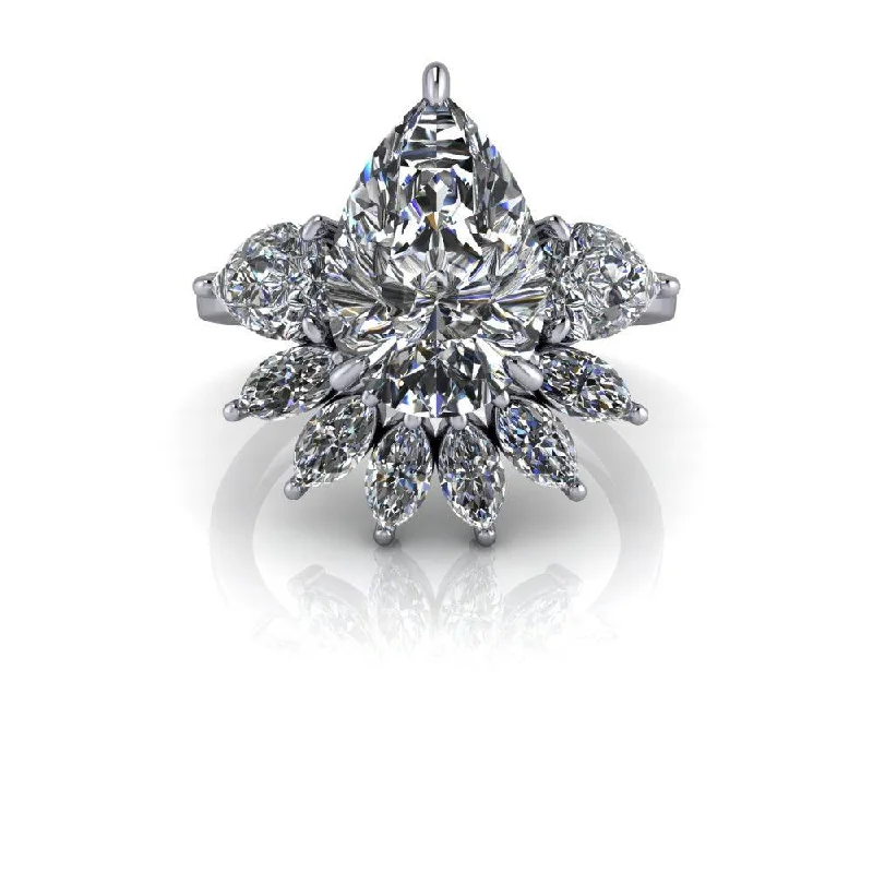 pear-shaped engagement rings for women -Valeria No. 1 Moissanite Ring