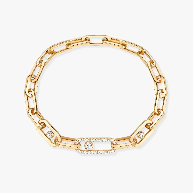 luxury bangles for women -1.03ctw Yellow Gold Diamond Link Bracelet