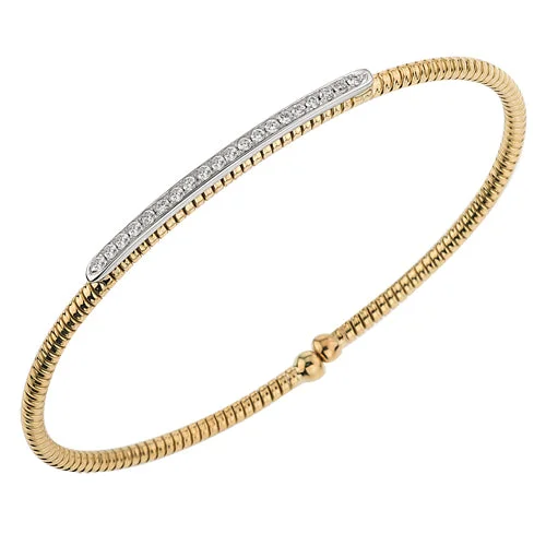 minimalistic bracelets for women -Gold and Diamond Cuff Bangle Bracelet