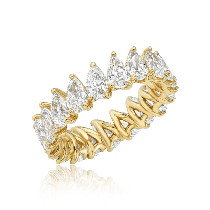 heirloom engagement rings for women -Pear Shape Diamond Eternity Band (4.51 ct.) in 18K Gold