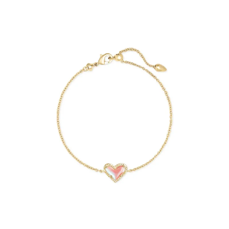 sterling silver bracelets for women -Kendra Scott Ari Heart Gold Chain Bracelet