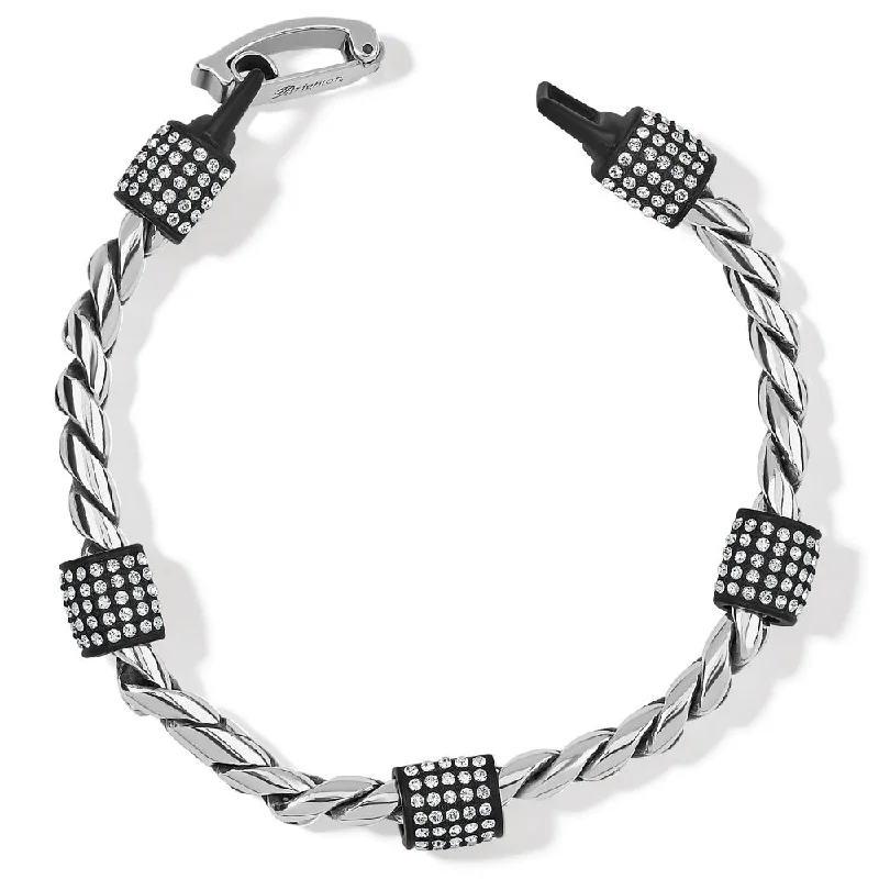 pearl bangles for women -Brighton Meridian Bracelet- Black/Silver