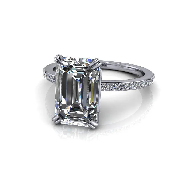 custom gemstone engagement rings for women -Whitley No. 1 Moissanite Ring