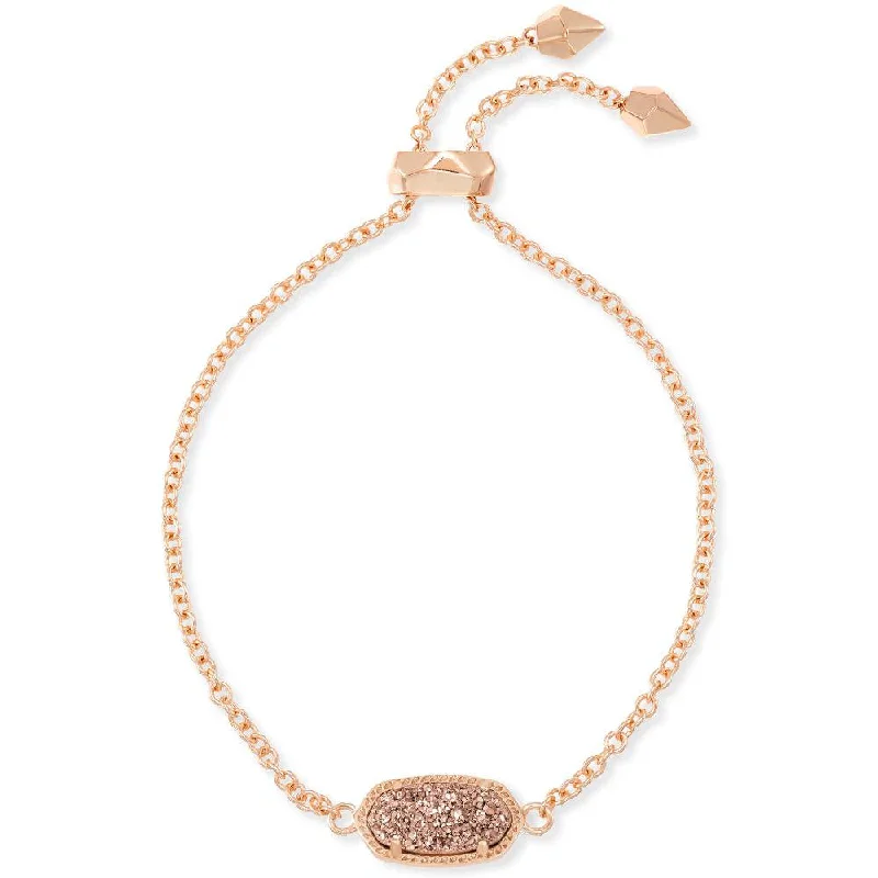 adjustable bracelets for women -Kendra Scott Elaina Rose Gold Adjustable Chain Bracelet in Rose Gold Drusy