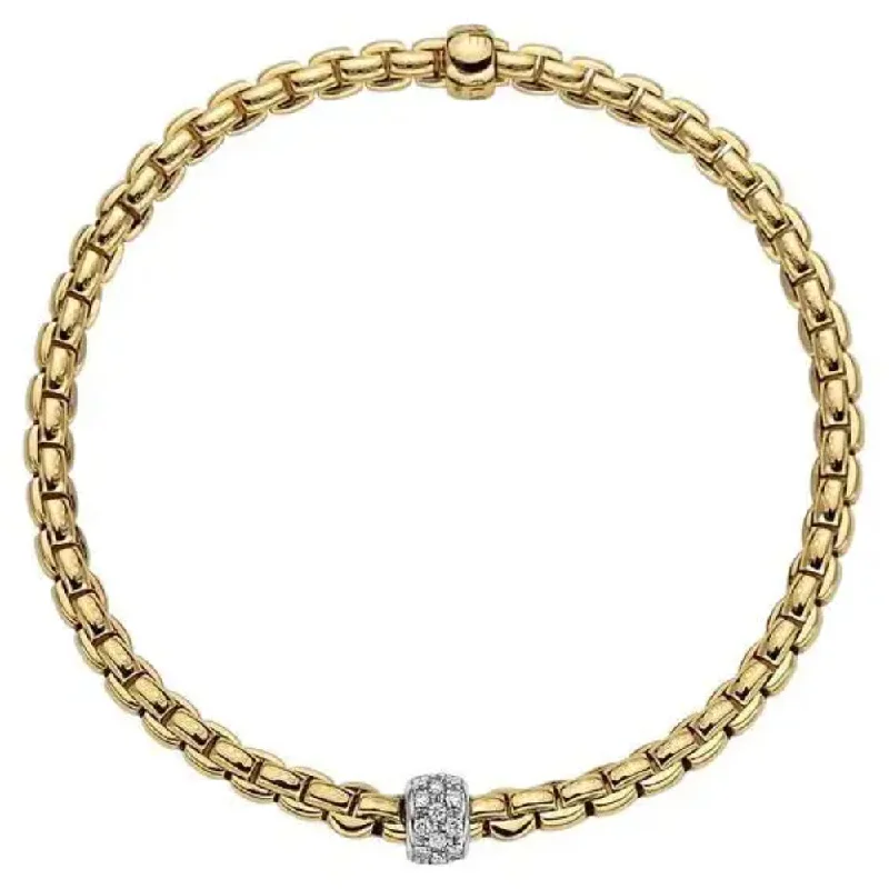 personalized bracelets for women -Fope 18k Tiny Flex'it Bracelet with Diamond Pavé