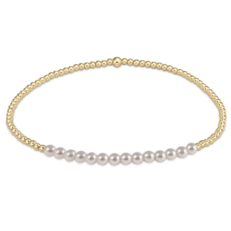 rose gold bracelets for women -enewton 6.25" Classic Beaded Bliss Bracelet - Pearl 2mm