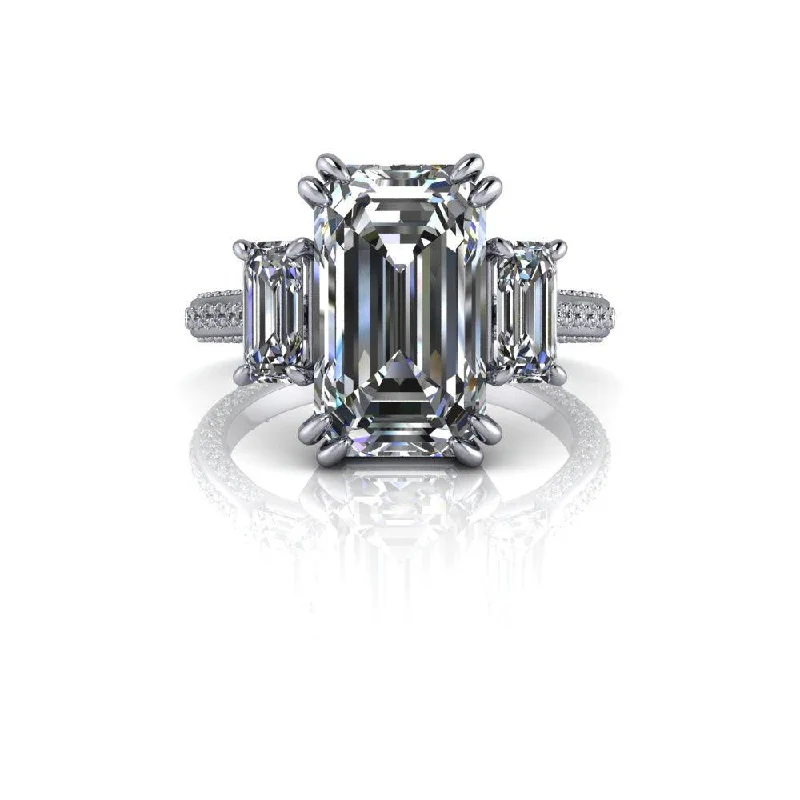 double halo engagement rings for women -Chase No. 1 Moissanite Ring