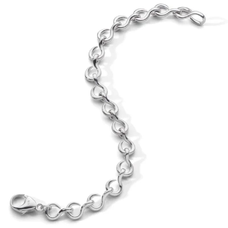 statement bracelets for women -MRK "The Twist" Sterling Silver Petite Infinity Bracelet